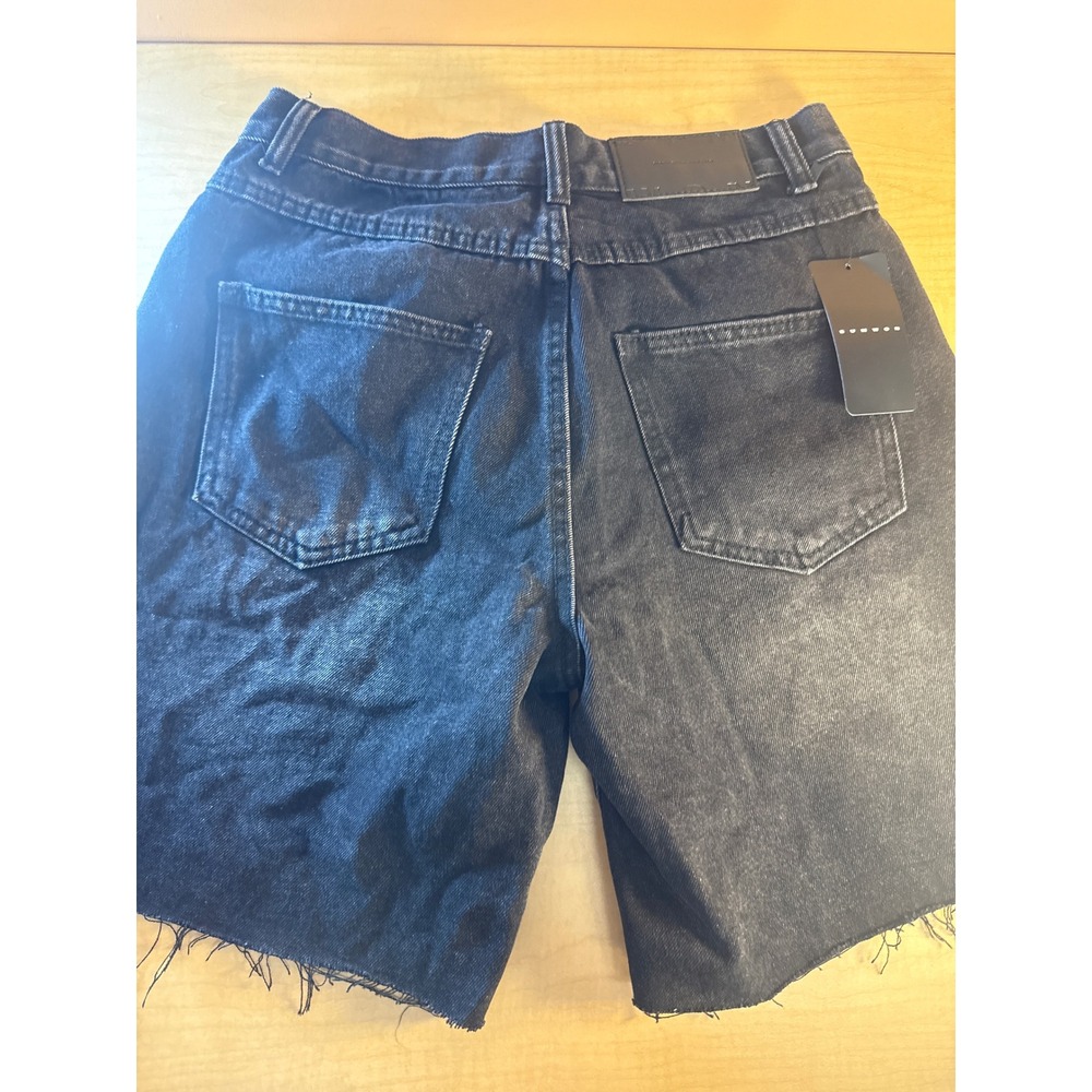 MNML Raw Hem Denim Shorts Faded Black Streetwear Jean Shorts Mens 32 - Picture 3 of 3